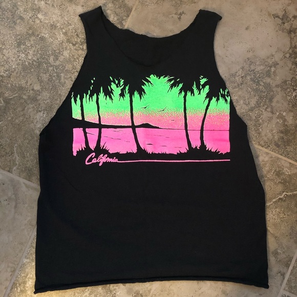 Tops - ✨2 for $8✨ Neon ‘California’ Palm Tree Tee